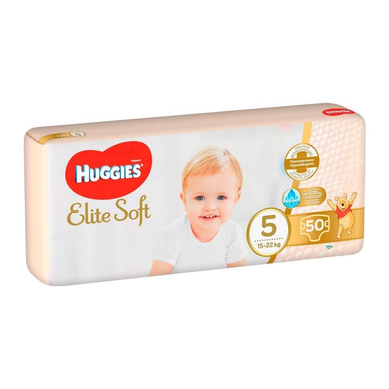 Scutece Huggies Elite Soft Mega, marimea 5, 15-22 kg, 50 bucati