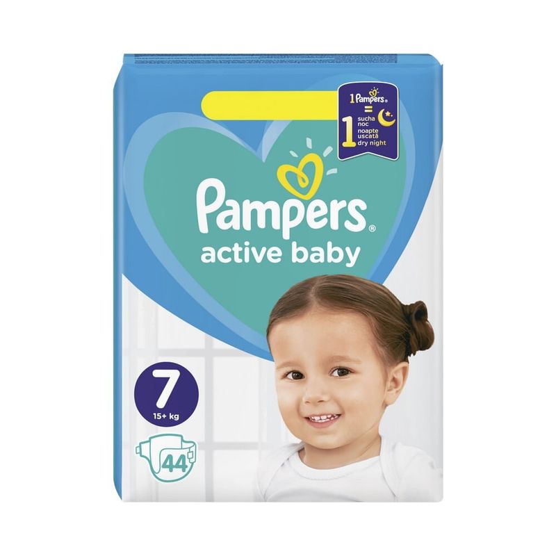 Scutece Pampers Active Baby Marimea 7, 15+ kg, 44 de bucati